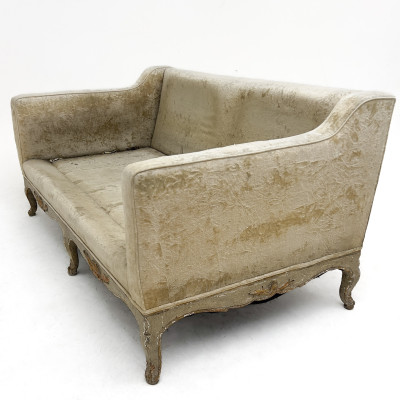 A Louis XV Style Carved Beechwood Upholstered Sofa