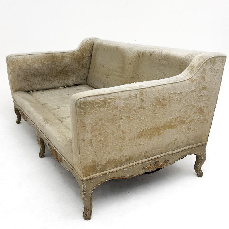 A Louis XV Style Carved Beechwood Upholstered Sofa