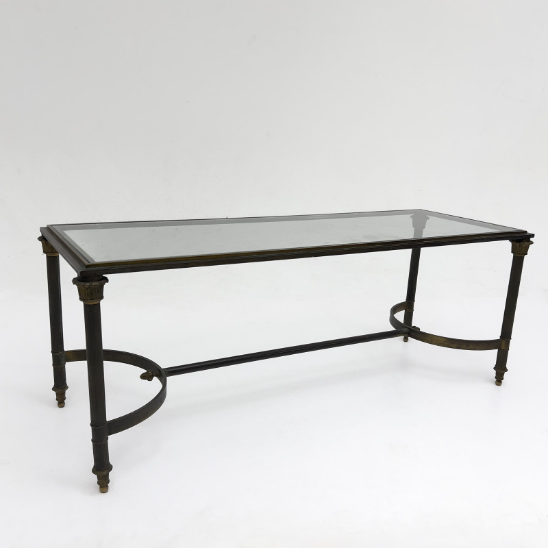 A Neoclassical Style Patinated Mixed Metal Coffee Table