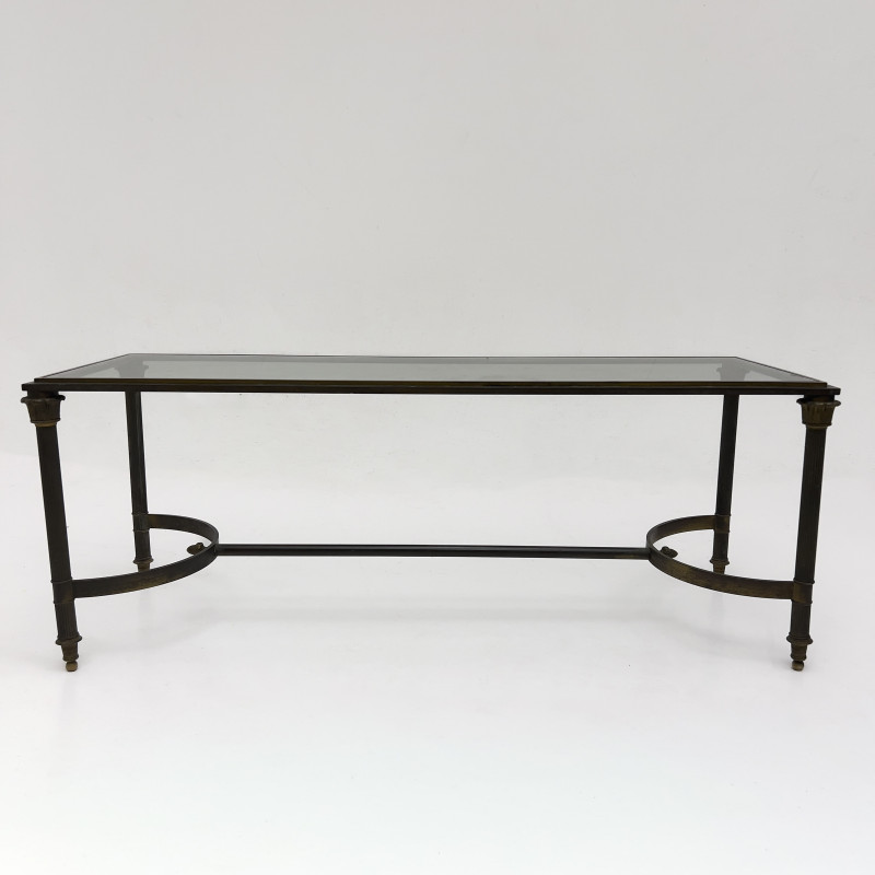 A Neoclassical Style Patinated Mixed Metal Coffee Table