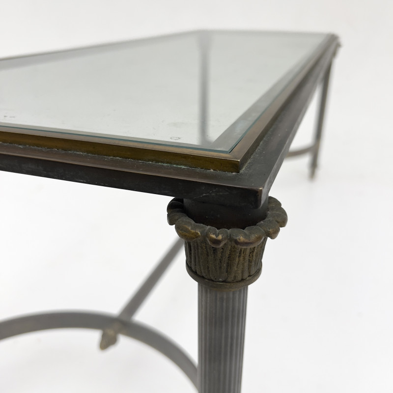 A Neoclassical Style Patinated Mixed Metal Coffee Table