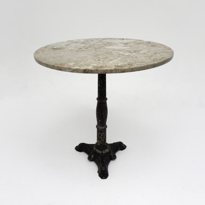 Image for Lot A Continental Style Breccia Marble-Top and Cast-Iron Bistro Table