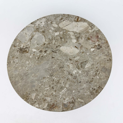 A Continental Style Breccia Marble-Top and Cast-Iron Bistro Table