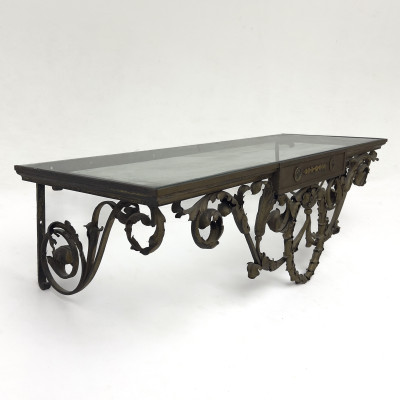 A Neoclassical Style Iron Hanging Console Table