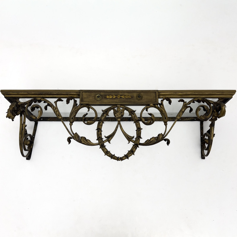A Neoclassical Style Iron Hanging Console Table
