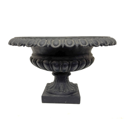 Continental Classical Revival Alabaster Column and Cast Iron Urn