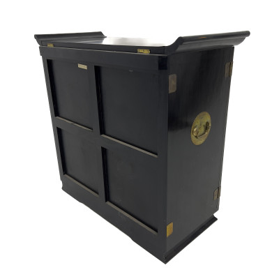 Chinese Black Lacquer Bar Cabinet