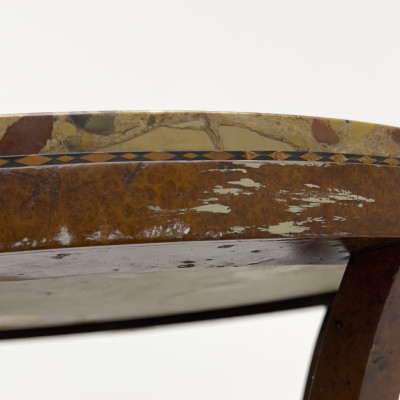 Oval Breccia Marble-Top Side Table