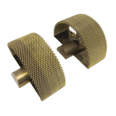 A Pair of Art Moderne Three-Light Bronze Sconces