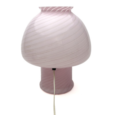 Vetri Murano Mushroom Pink Swirl Glass Table Lamp