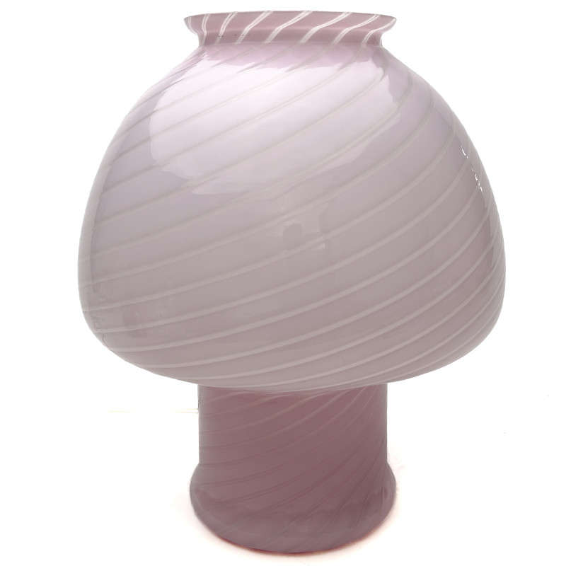 Vetri Murano Mushroom Pink Swirl Glass Table Lamp
