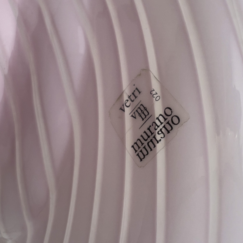 Vetri Murano Mushroom Pink Swirl Glass Table Lamp