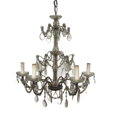 Image for Lot A Louis XV Style Cut Glass and Gilt-Bronze Eight-Light Chandelier