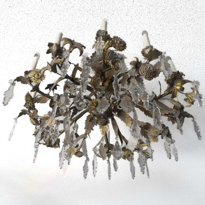A French Rococo Style Gilt-Bronze and Crystal Twelve-Light Chandelier
