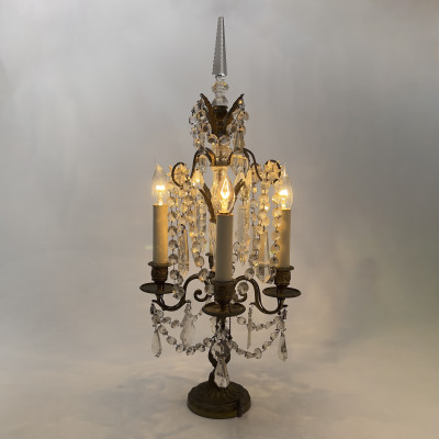 A Pair of Neoclassical Style Electrified Candelabra Table Lamps