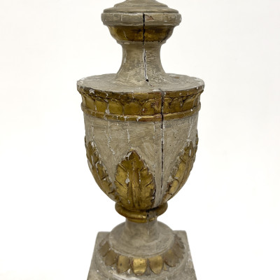 Neoclassical Style Giltwood and Gesso Urn-Form Table Lamps