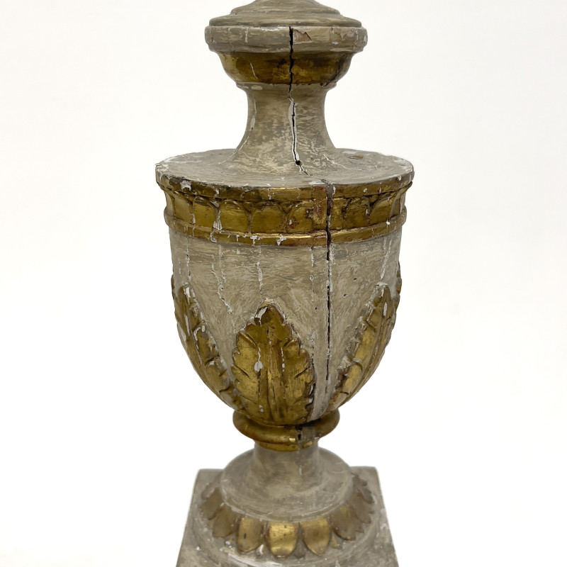 Neoclassical Style Giltwood and Gesso Urn-Form Table Lamps