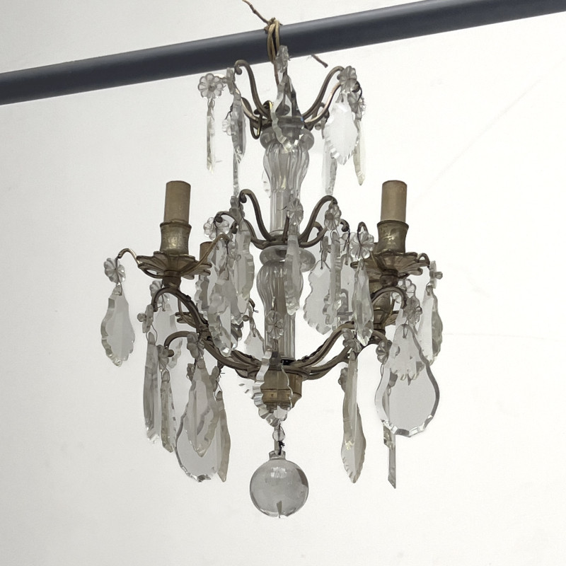 Louis XV Style Chandelier and Gothic Revival Giltwood Lantern