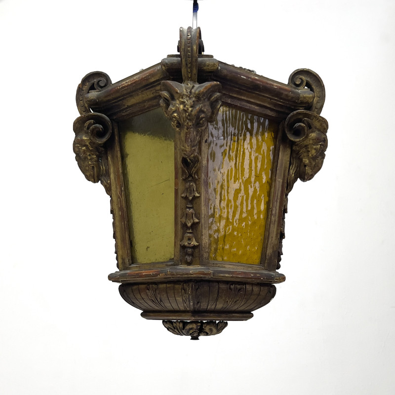 Louis XV Style Chandelier and Gothic Revival Giltwood Lantern