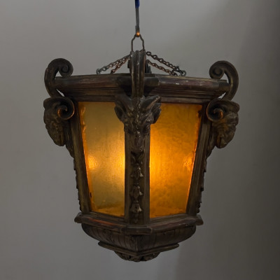 Louis XV Style Chandelier and Gothic Revival Giltwood Lantern