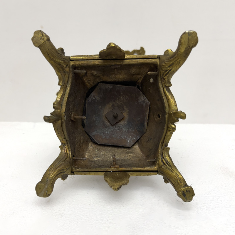 Rococo Revival Brass and Champlevé Enamel Candelabra