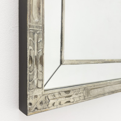 A Contemporary Carved Wood Wall Mirror