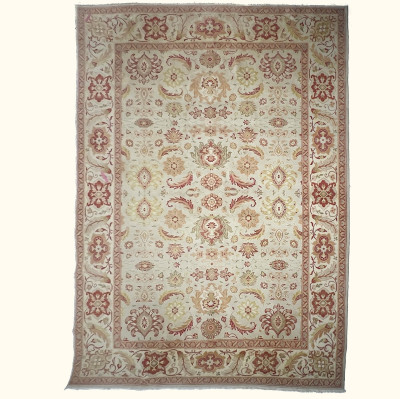 Image for Lot An Antique Turkish Oushak Wool Area Rug