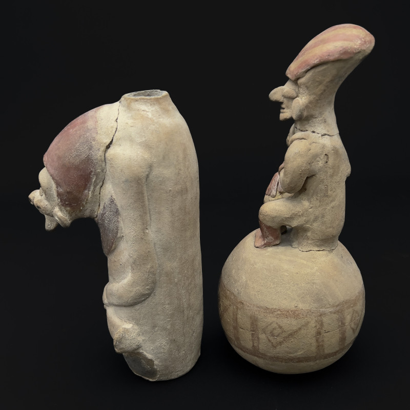 Two Pre-Columbian Ecuadorian Style Ceramic Figural Vessels