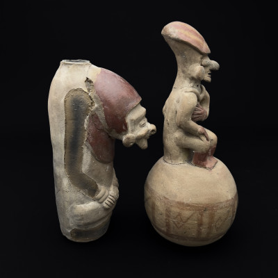 Two Pre-Columbian Ecuadorian Style Ceramic Figural Vessels