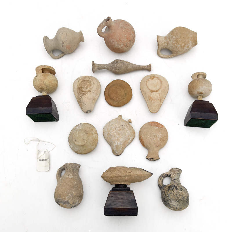An Extensive Collection of Ancient Terracotta Oil Lamps and Vessels