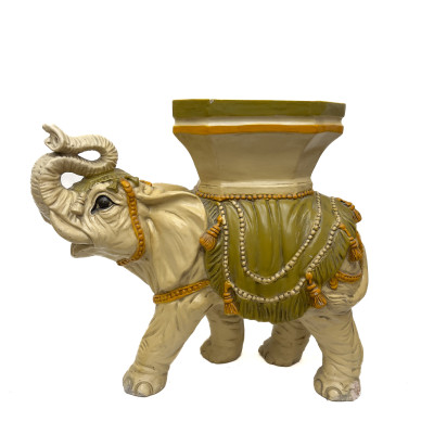 Image for Lot Italian Glazed Terracotta Elephant Garden Seat