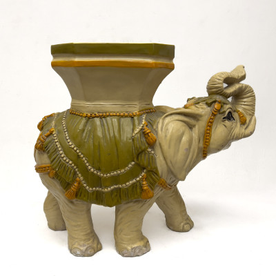 Italian Glazed Terracotta Elephant Garden Seat