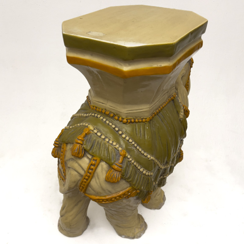 Italian Glazed Terracotta Elephant Garden Seat