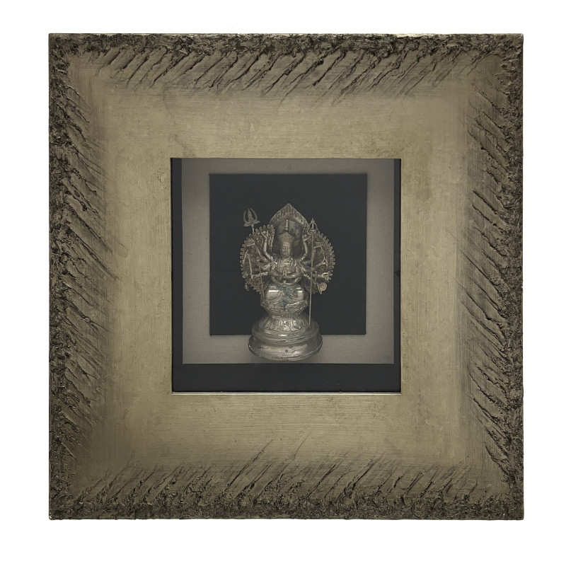 An Illuminated Shadow Box Diorama of Ganesha
