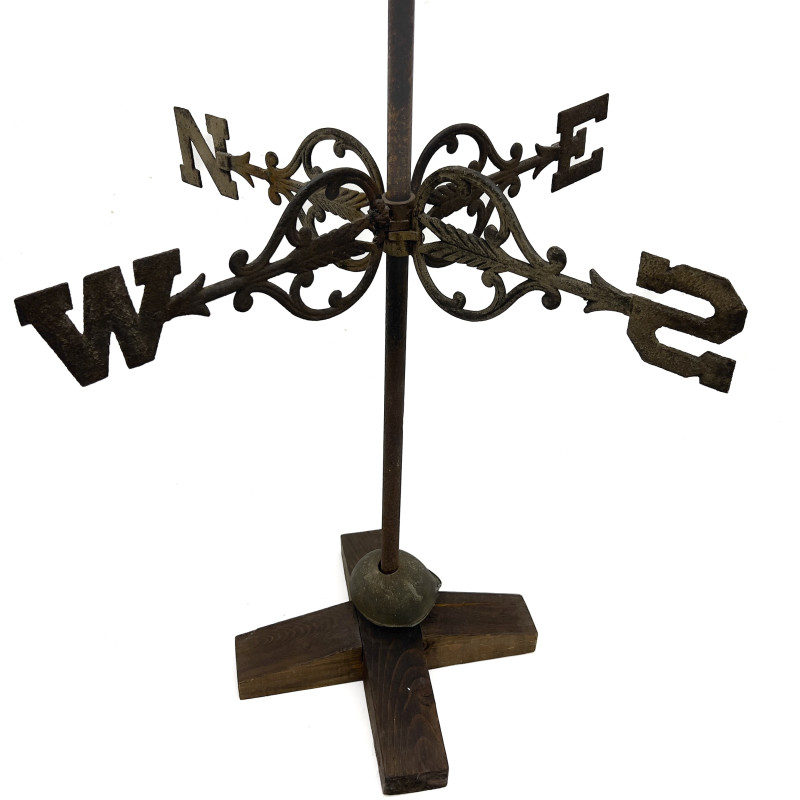 An American Patinated Copper Running Horse Weathervane on Stand
