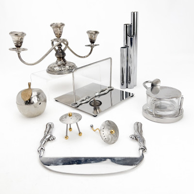 Image for Lot Designer Metal Tabletop Group