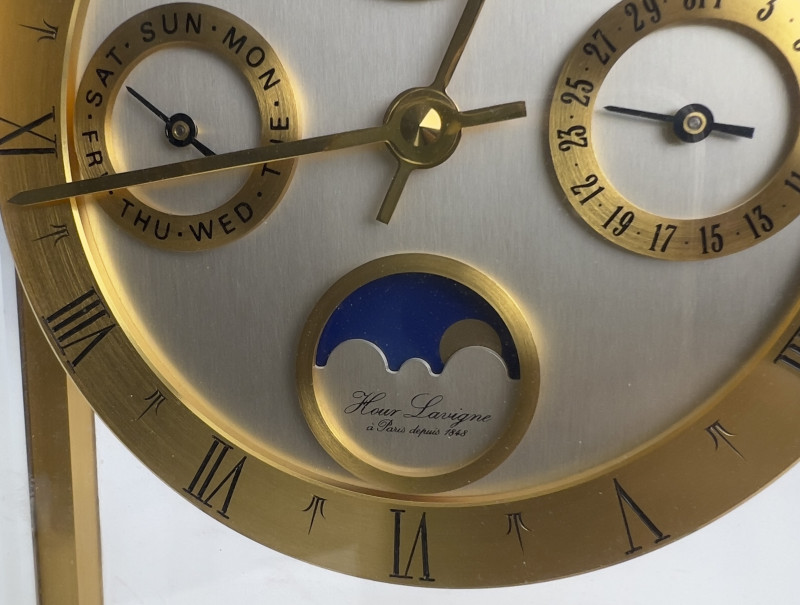 Hour Lavigne - A Brass and Glass Chronometer Desk Clock