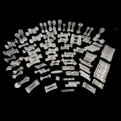 Image for Lot 100 + Crystal and Glass Knife Rests and Place Card Holders
