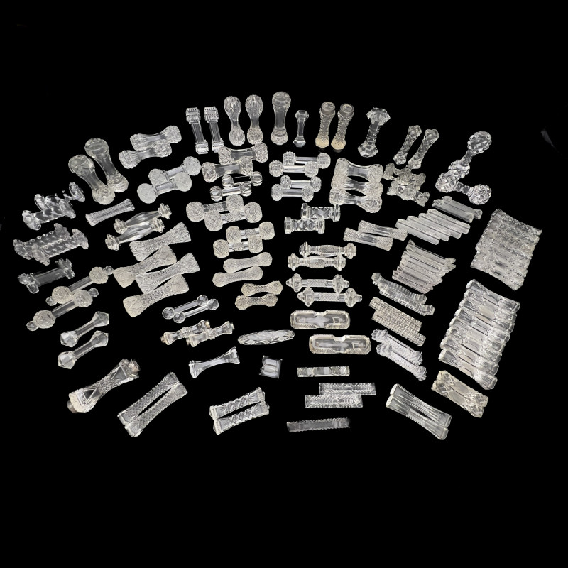 100 + Crystal and Glass Knife Rests and Place Card Holders