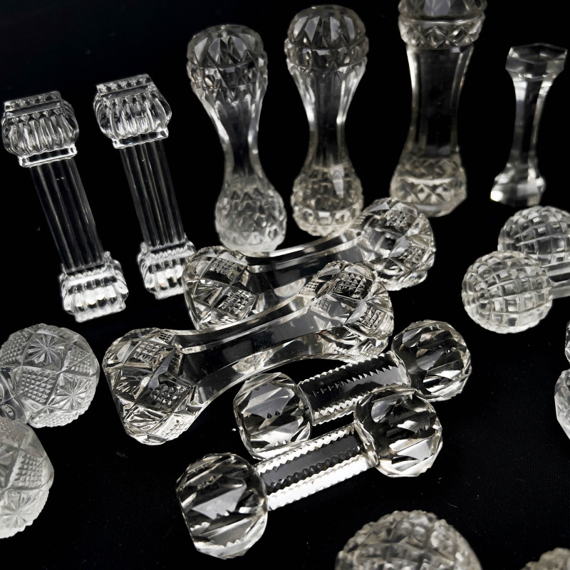 100 + Crystal and Glass Knife Rests and Place Card Holders