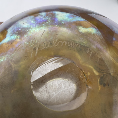 Lundberg - Two Art Nouveau Style Iridescent Glass Vases