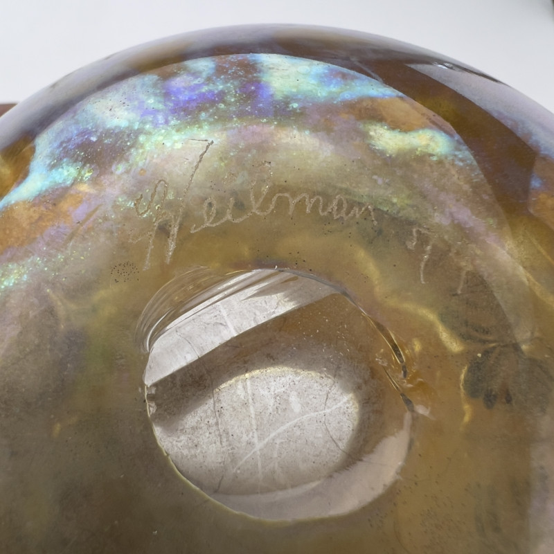Lundberg - Two Art Nouveau Style Iridescent Glass Vases