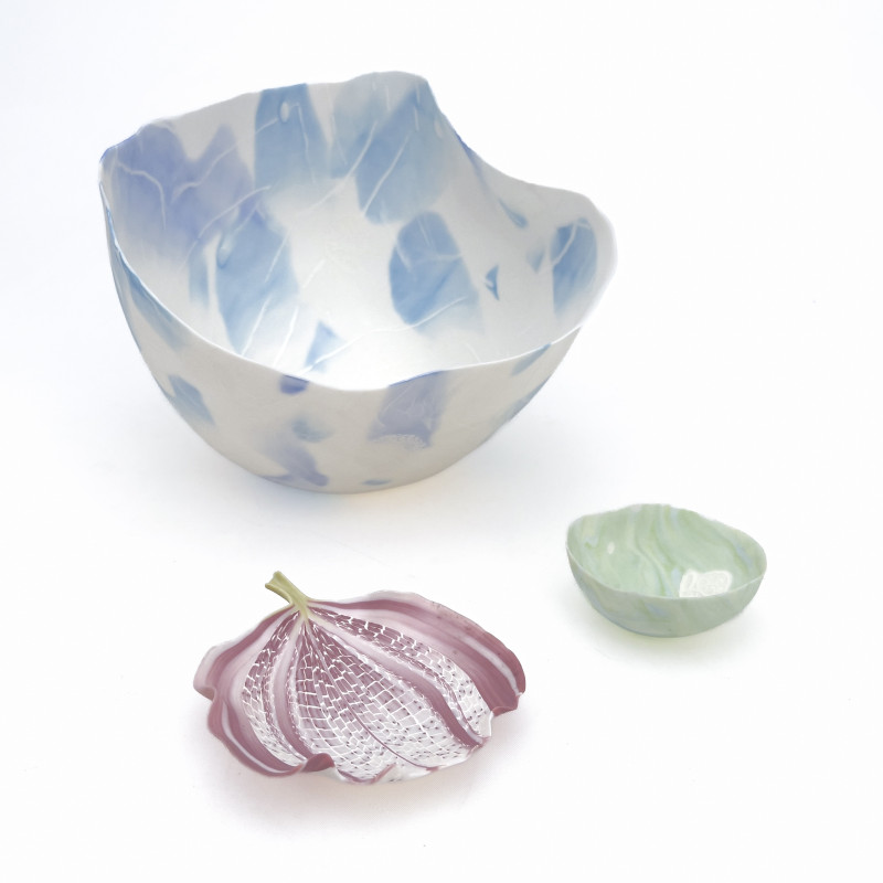 Dorothy Feibleman - Three-Piece Collection of Translucent Nerikomi Parian Porcelain Vessels