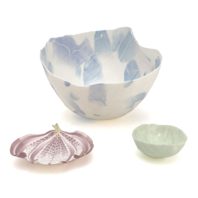 Dorothy Feibleman - Three-Piece Collection of Translucent Nerikomi Parian Porcelain Vessels