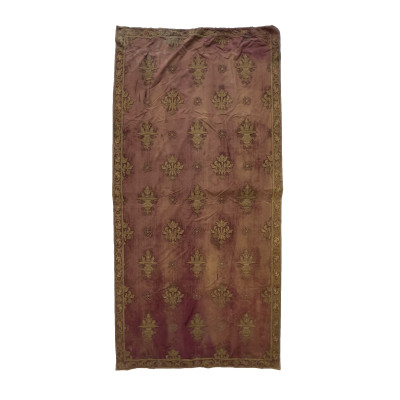 Image for Lot A Continental Embroidered Silk Velvet Panel