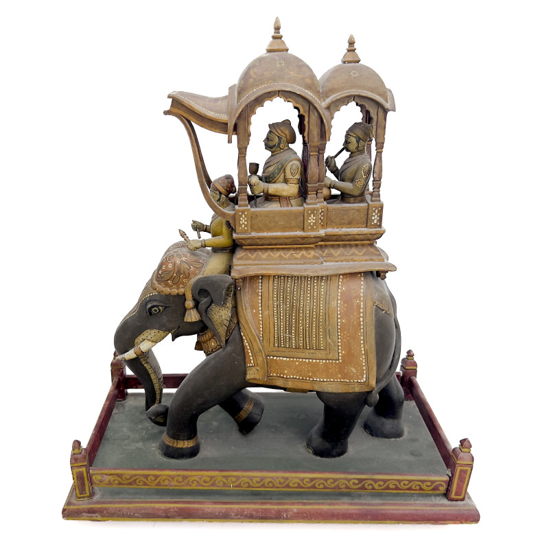An Assembled Group of Three Asian Wooden Figural Carvings and Sculptures