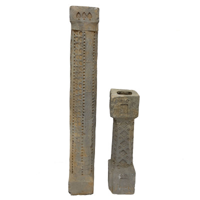 Two Han Dynasty Style Grey Terracotta Architectural Pillars