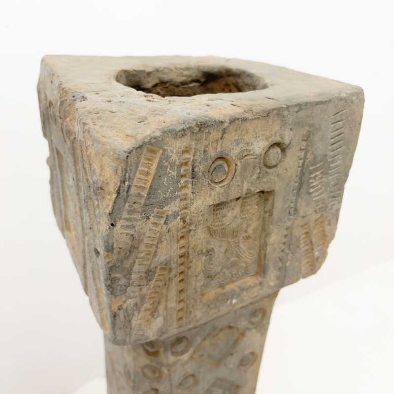 Two Han Dynasty Style Grey Terracotta Architectural Pillars