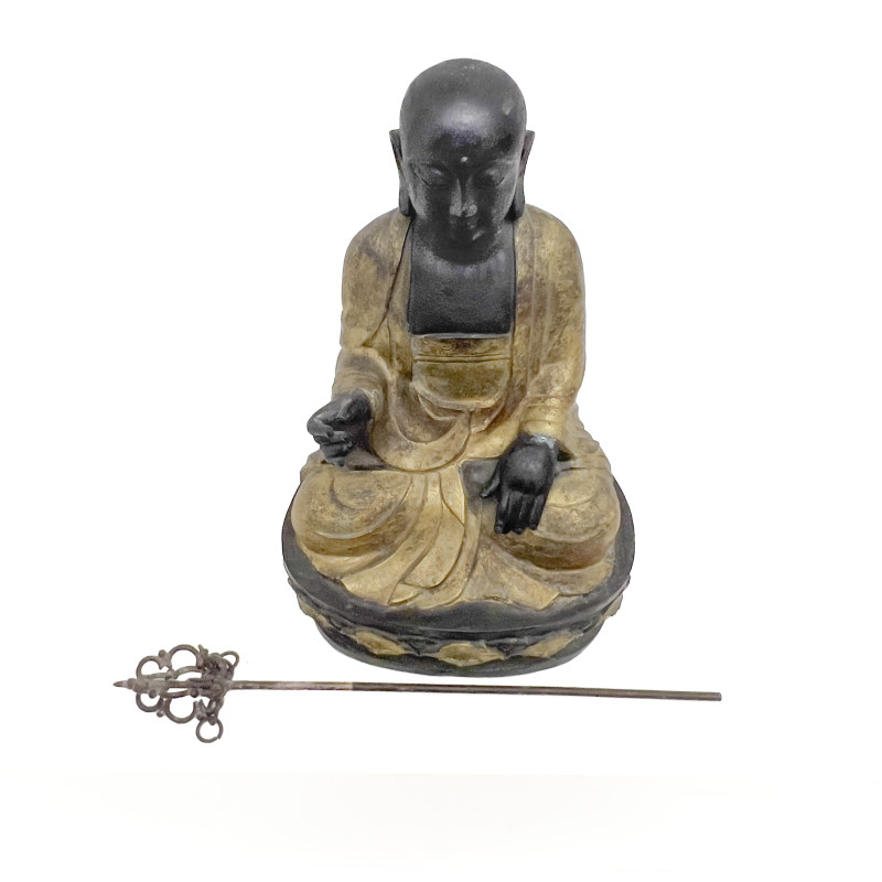 East Asian Parcel Gilt Buddha Statue