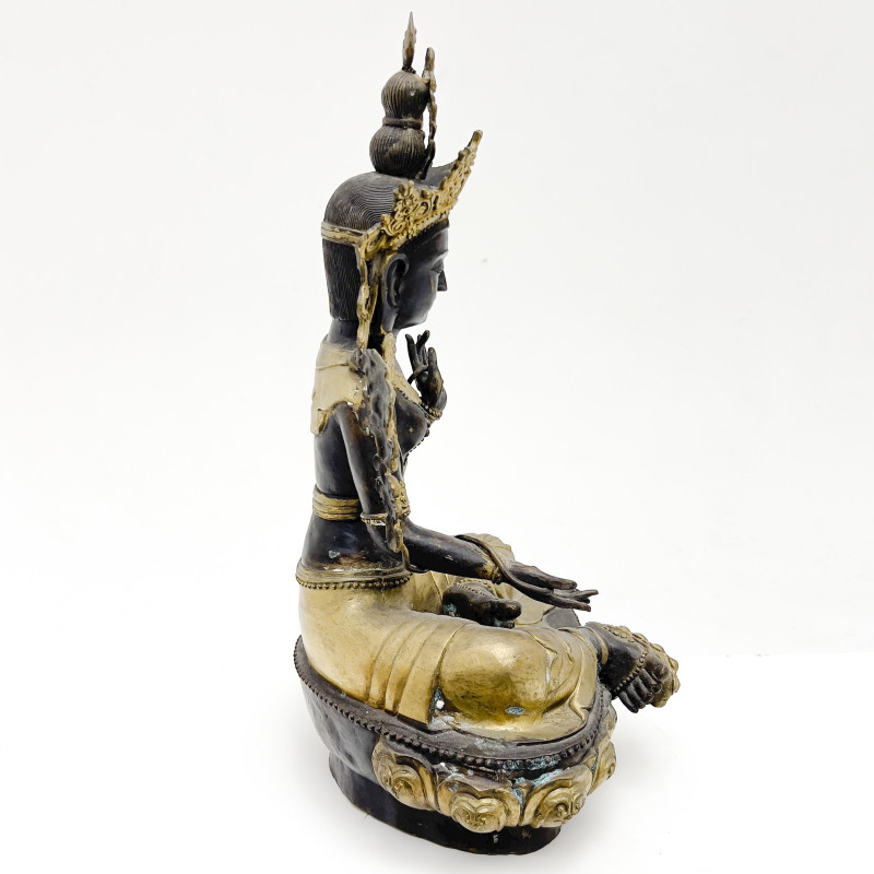 Parcel-Gilt Bronze Cast Seated Tara